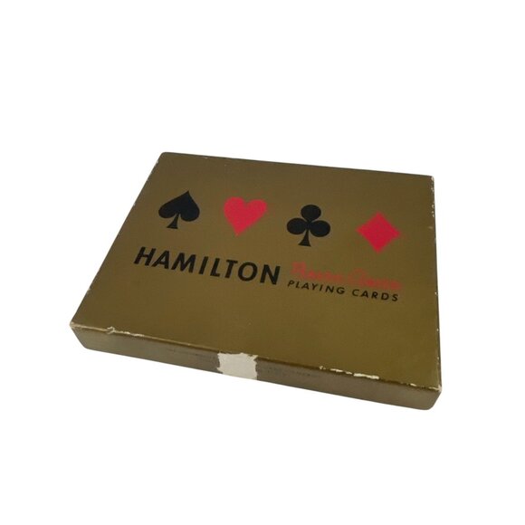 Hamilton Plastic Coated Playing Cards Set In Box - Picture 1 of 7